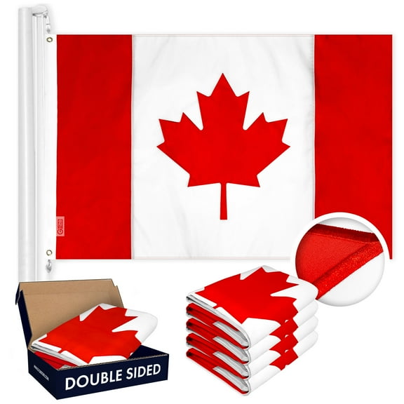 Canada Canadian Flag 2x3FT 5-Pack Double-sided Embroidered Polyester By G128