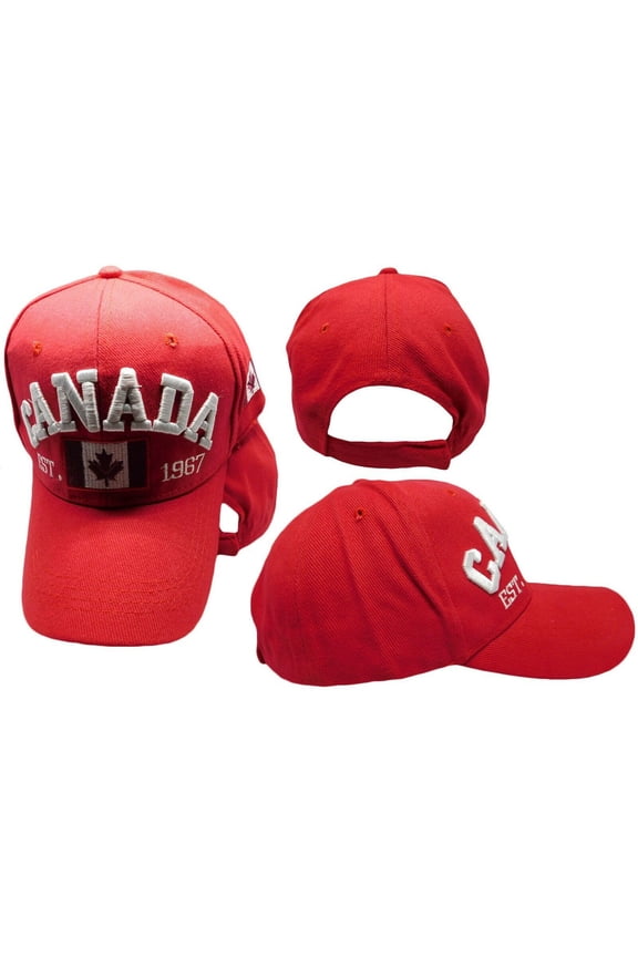 Canada Canadian Flag Patch EST. 1967 Red Adjustable Embroidered Hat Cap