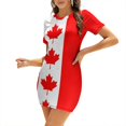 Canada Canadian Flag Short Sleeved Dress women's evening dress 2024