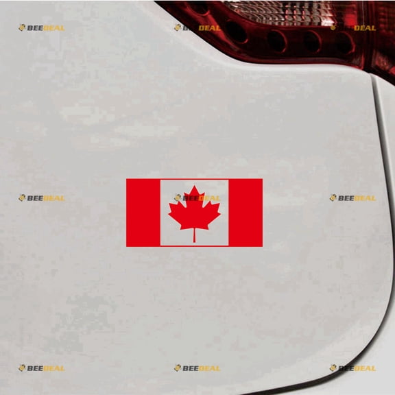 Canada Canadian Flag Sticker Decal Vinyl - 3 Pack Red 4" - For Car Boat Laptop Cup No Background Die-cut