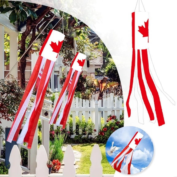 Canada Canadian Flag WindSock Stripes Wind Socks for Yard and Garden Flag Front Porch Hanging Suitable for Every Season