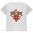 thumbnail image 1 of Canada Canadian Maple Leaf Moose Sports Paint Hockey Youth T Shirt White YMD, 1 of 1