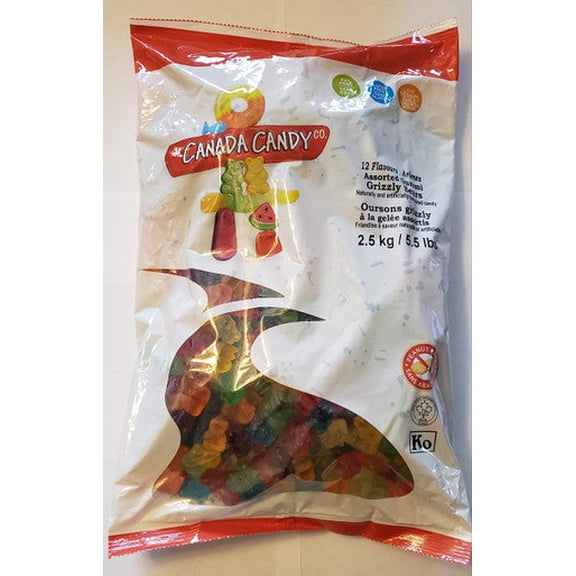 Canada Candy Assorted Gummi Grizzly Bears 12 Flavours 2.5kg, 5.5 lb