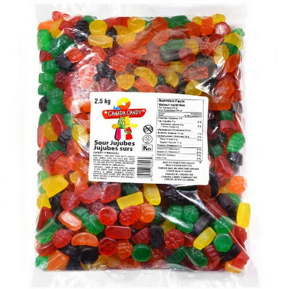 Canada Candy, Huge Bag of Sour Ju Jubes Gummies, 2.5kg/5.5lb