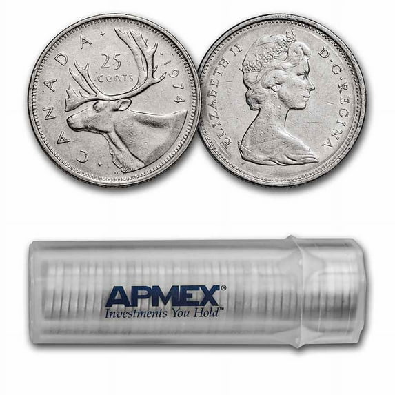 Canada Clad Coins - $10 Face Value Roll - Quarters