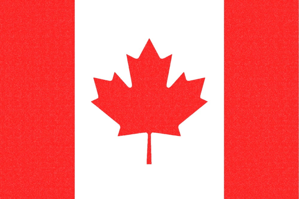 Canada Country Flag, Letterpress (9x12 Wall Art Print, Home Decor