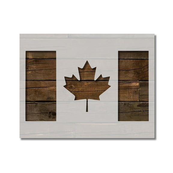 Canada Country Flag Maple Leaf Stencil Template Reusable 8.5 x 11 for Painting on Walls, Wood, Etc. By Stencilville