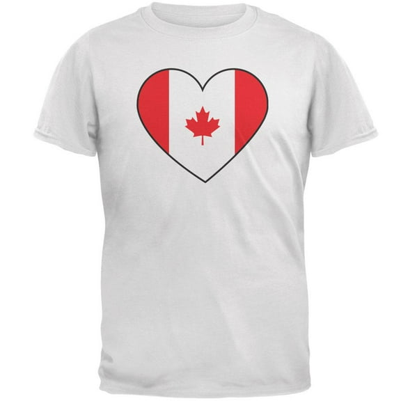Canada Day Canadian Flag Heart Mens T Shirt White 3X-LG