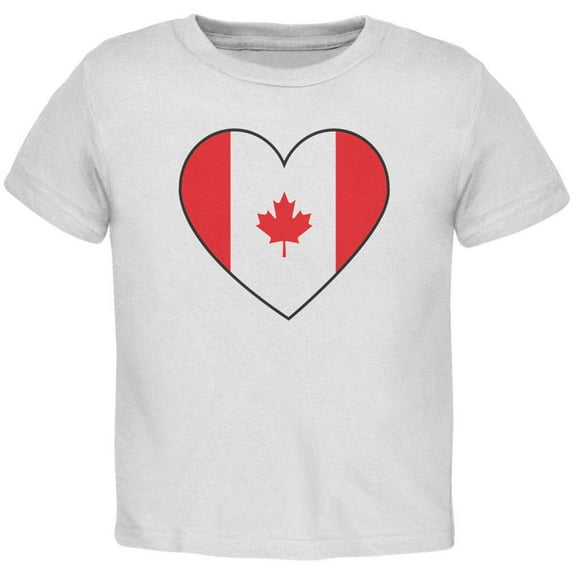 Canada Day Canadian Flag Heart Toddler T Shirt White Toddler Size 5/6