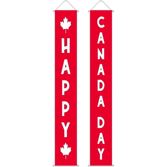 Canada Day Canadian Flag Patriotic Theme Party Decoration Canvas Hanging Flags