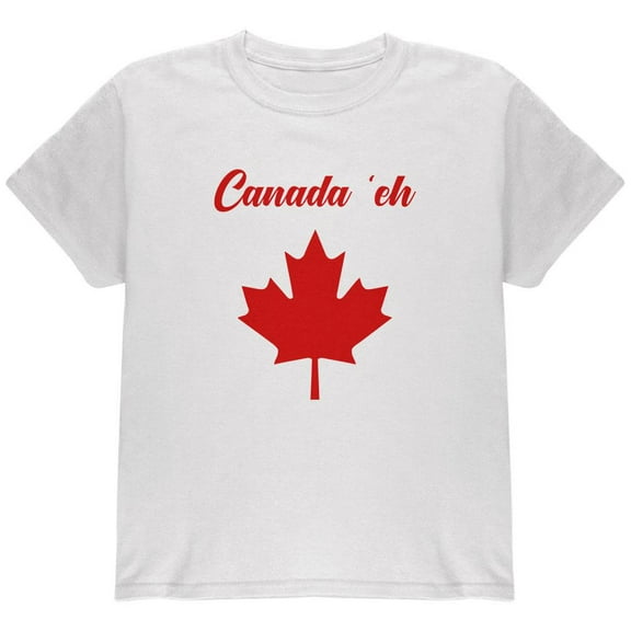 Canada Day 'Eh Pun Red Youth T Shirt White Youth X-SM