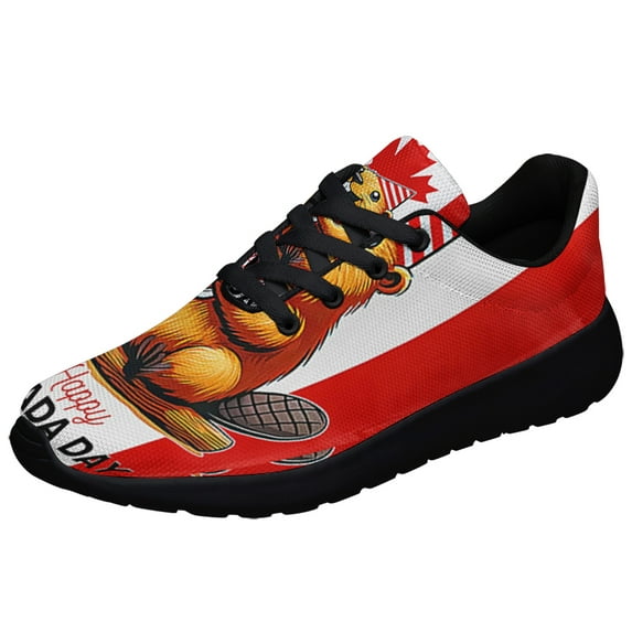 Canada Day Funny Beaver Shoes Sneakers Black Size 10