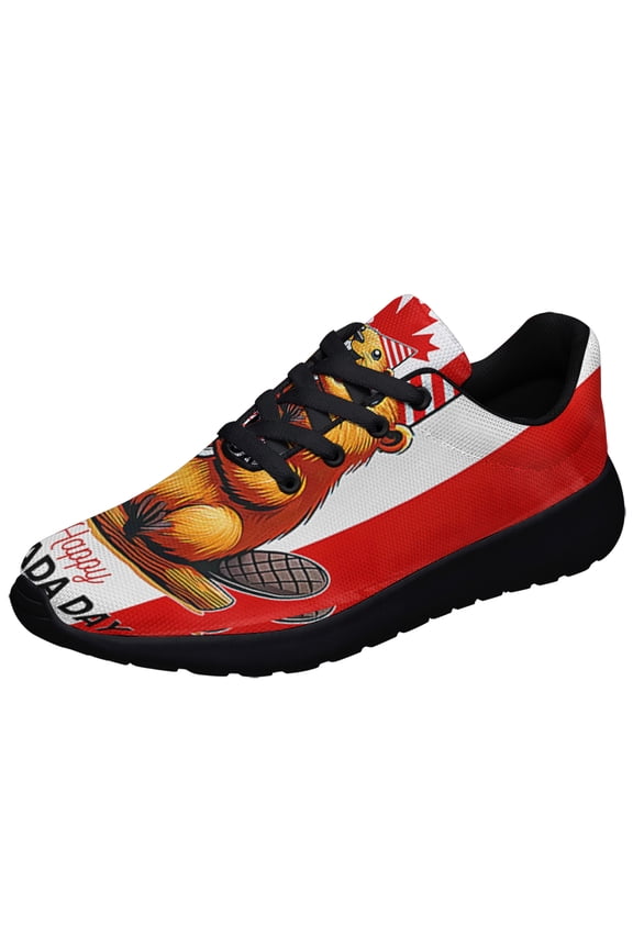 Canada Day Funny Beaver Shoes Sneakers Black Size 8