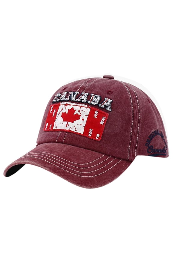 Canada Day Mens Baseball Cap Canada Flag Patch Embroidery Vintage Washed Style National Pride Outdoor Hats