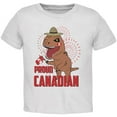 thumbnail image 1 of Canada Day Proud Canadian T-Rex Toddler T Shirt White 3T, 1 of 1