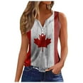 thumbnail image 1 of Canada Day Tank Tops Women Sleeveless Canadian Flag Graphic Shirts Crew Neck Maple Leaf Patriotic Vest Top, 1 of 2