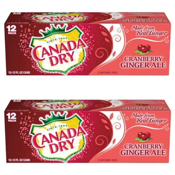 Canada Dry Ale Cranberry Soda Cans, 12 Fl Oz, 24 Pack (Cranberry)