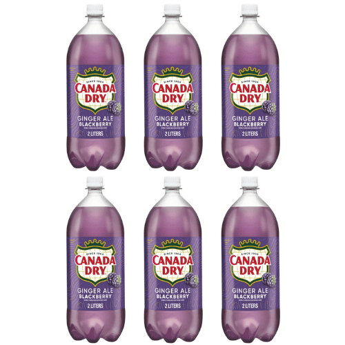 Canada Dry Blackberry Ginger Ale, 6 Pack, 2 Liter Bottles – Caffeine‑Free, Bold Blackberry Twist