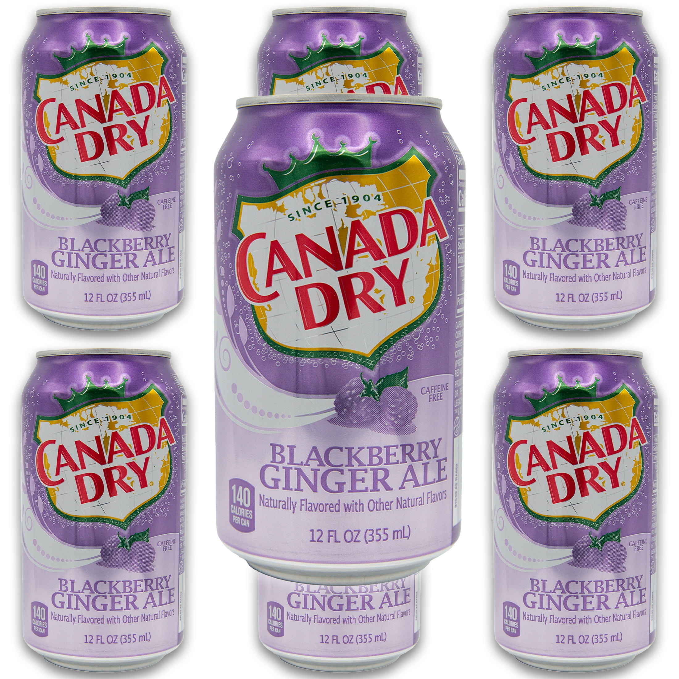 Canada Dry Blackberry Ginger Ale Soda Pop, 12.0 oz, 6 Pack Cans