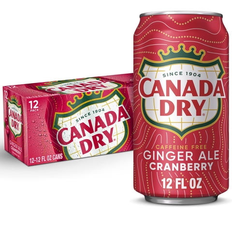 Canada Dry Caffeine Free Cranberry Ginger Ale Soda Pop, 12 fl oz, 12 Pack Cans
