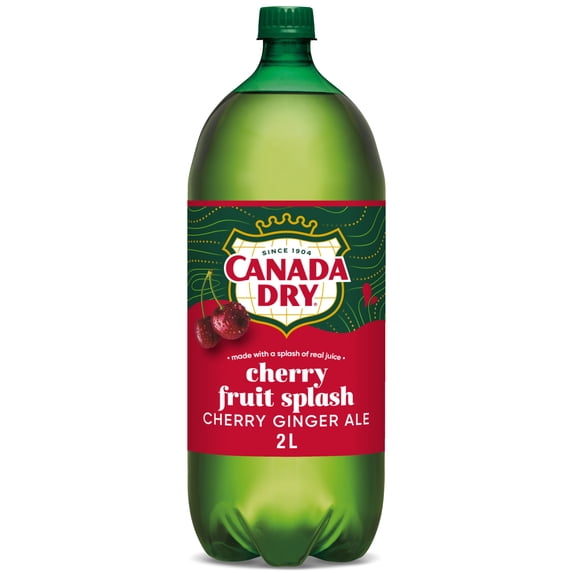 Canada Dry Caffeine Free Fruit Splash Cherry Ginger Ale Soda Pop, 2 L, Bottle
