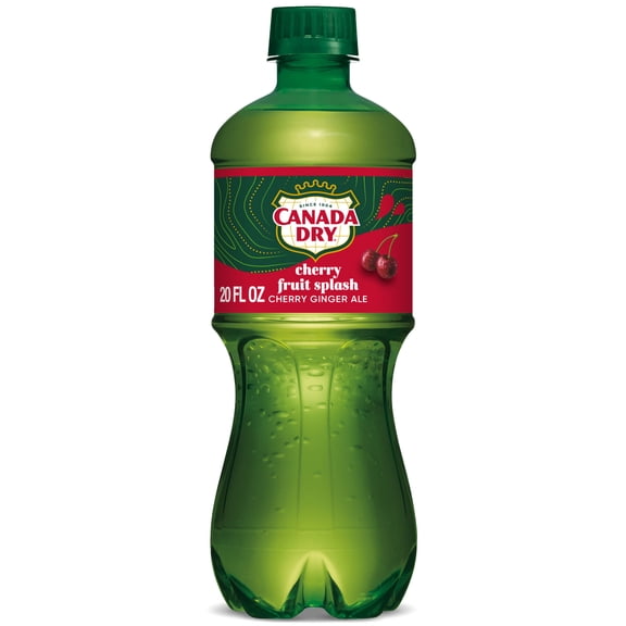 Canada Dry Caffeine Free Fruit Splash Cherry Ginger Ale Soda Pop, 20 fl oz, Bottle