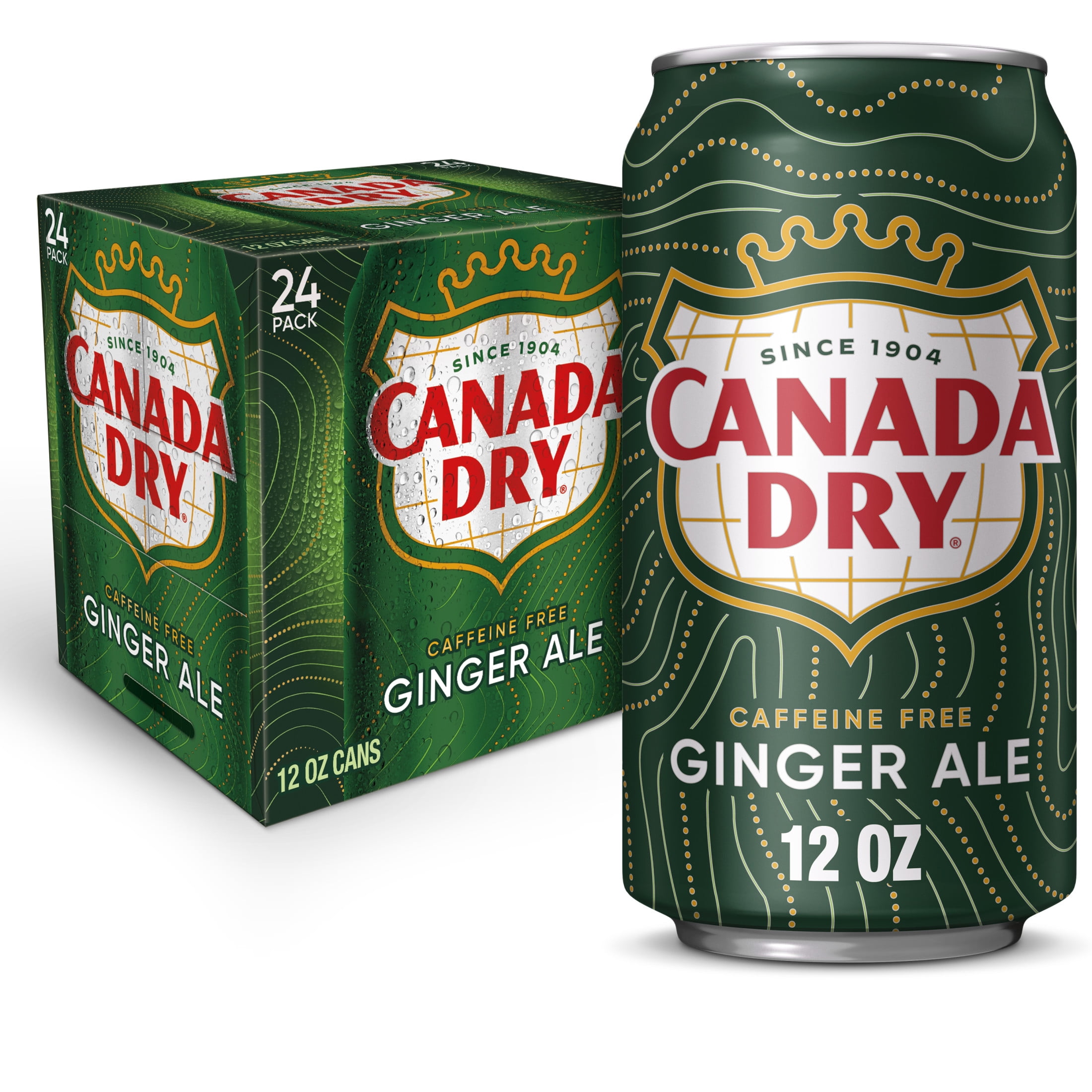 Canada Dry Caffeine Free Ginger Ale Soda Pop, 12 fl oz, 24 Pack Cans