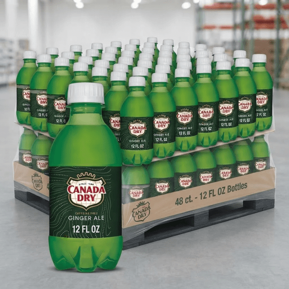 Canada Dry Caffeine Free Ginger Ale Soda Pop, 12 fl oz, 8 Pack Bottles