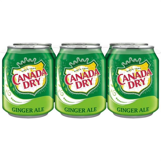 Canada Dry Caffeine Free Ginger Ale Soda Pop, 8 fl oz, 6 Pack Cans