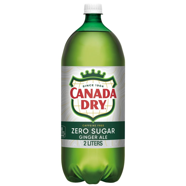 Canada Dry Zero Sugar Ginger Ale Soda Pop, Caffeine Free, 2 Liter
