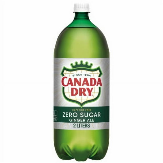 Canada Dry Caffeine Free Zero Sugar Ginger Ale Soda Pop, 2 Liter Bottle (Pack of 2)