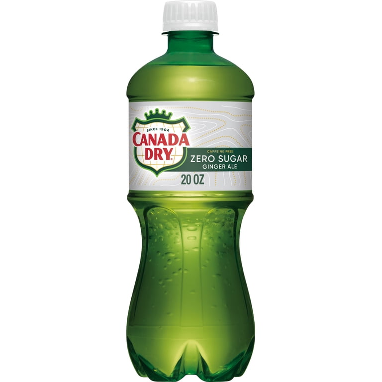 Canada Dry Caffeine Free Zero Sugar Ginger Ale Soda Pop, 20 fl oz