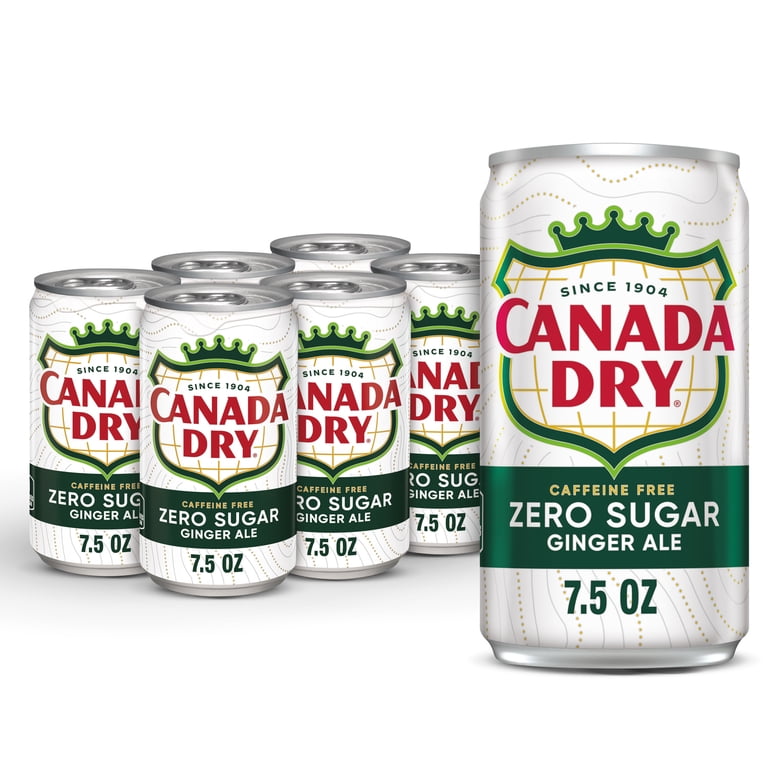 Canada Dry Ginger Ale, Caffeine Free, Zero Sugar, 7.5 fl oz