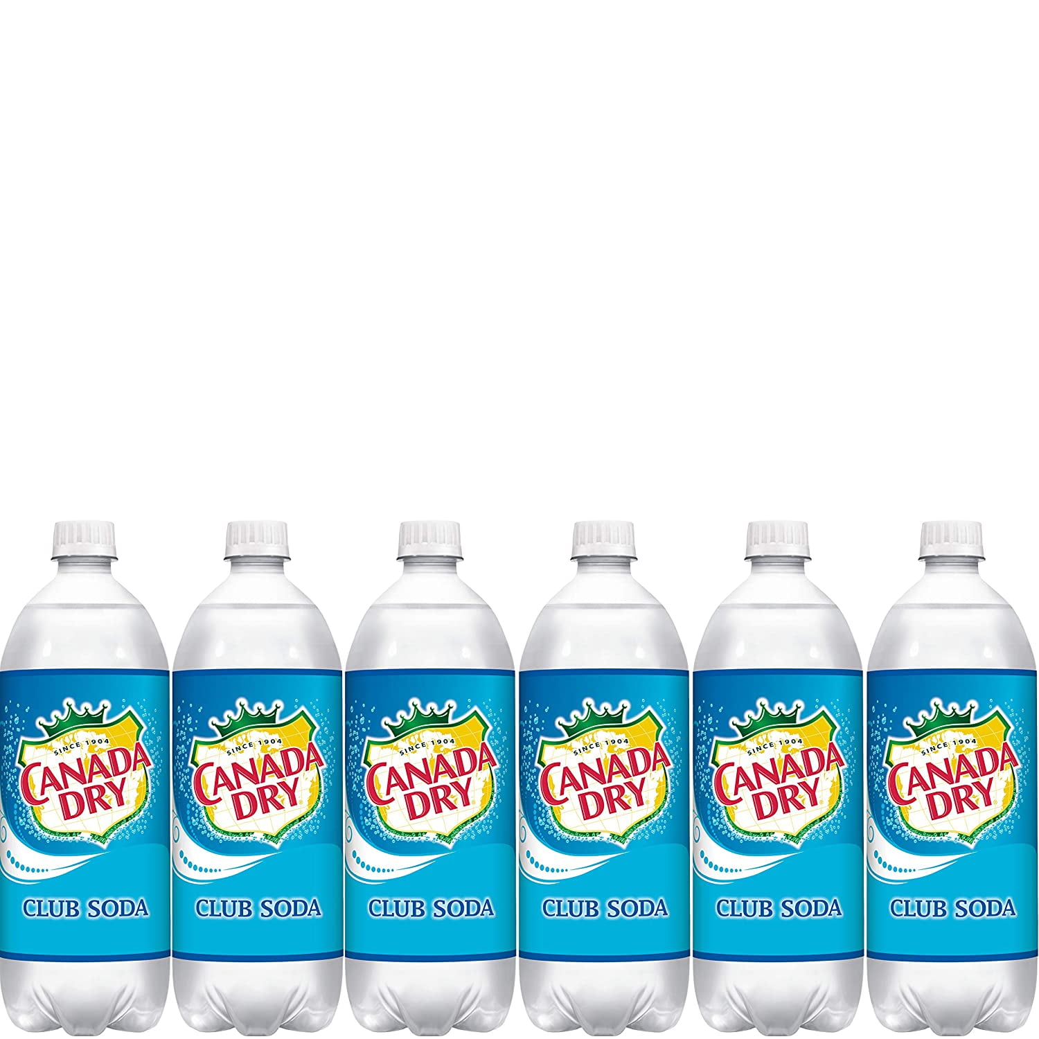Canada Dry Club Soda Sparkling Seltzer Water 33.8 oz Bottle (Pack of 6, Total of 202.8 Oz) Party Drink