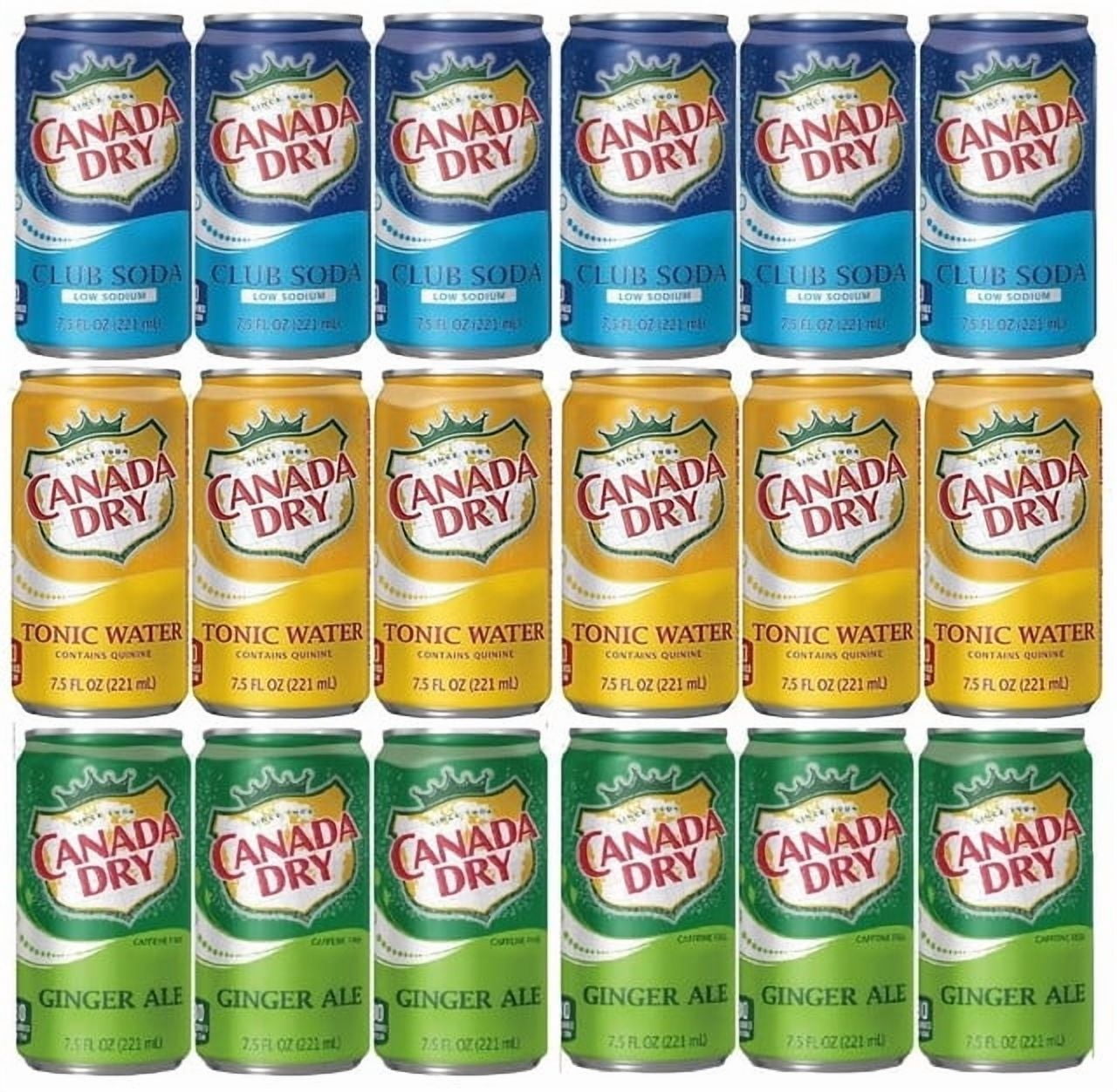 Canada Dry Club Soda, Tonic Water, Ginger Ale, 7.5 fl oz Cans