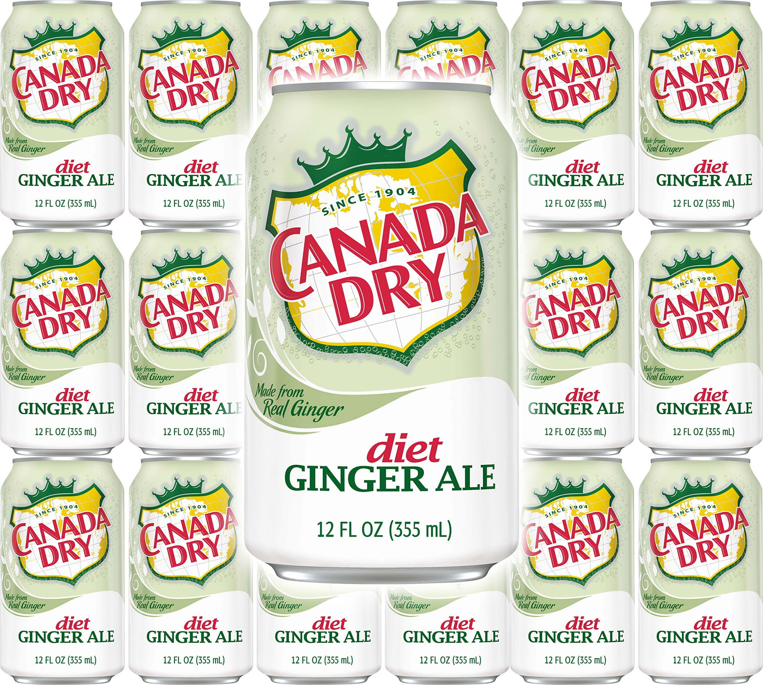 Canada Dry Diet Ginger Ale, 12oz Can (Pack of 18, Total of 216 Oz)