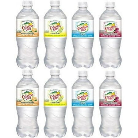 Canada Dry Flavored Sparkling Seltzer Water Variety Pack 4 Flavor 20 OZ (8 Pack)