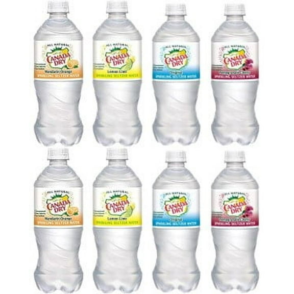 Canada Dry Flavored Sparkling Seltzer Water Variety Pack 4 Flavor 20 OZ (8 Pack)