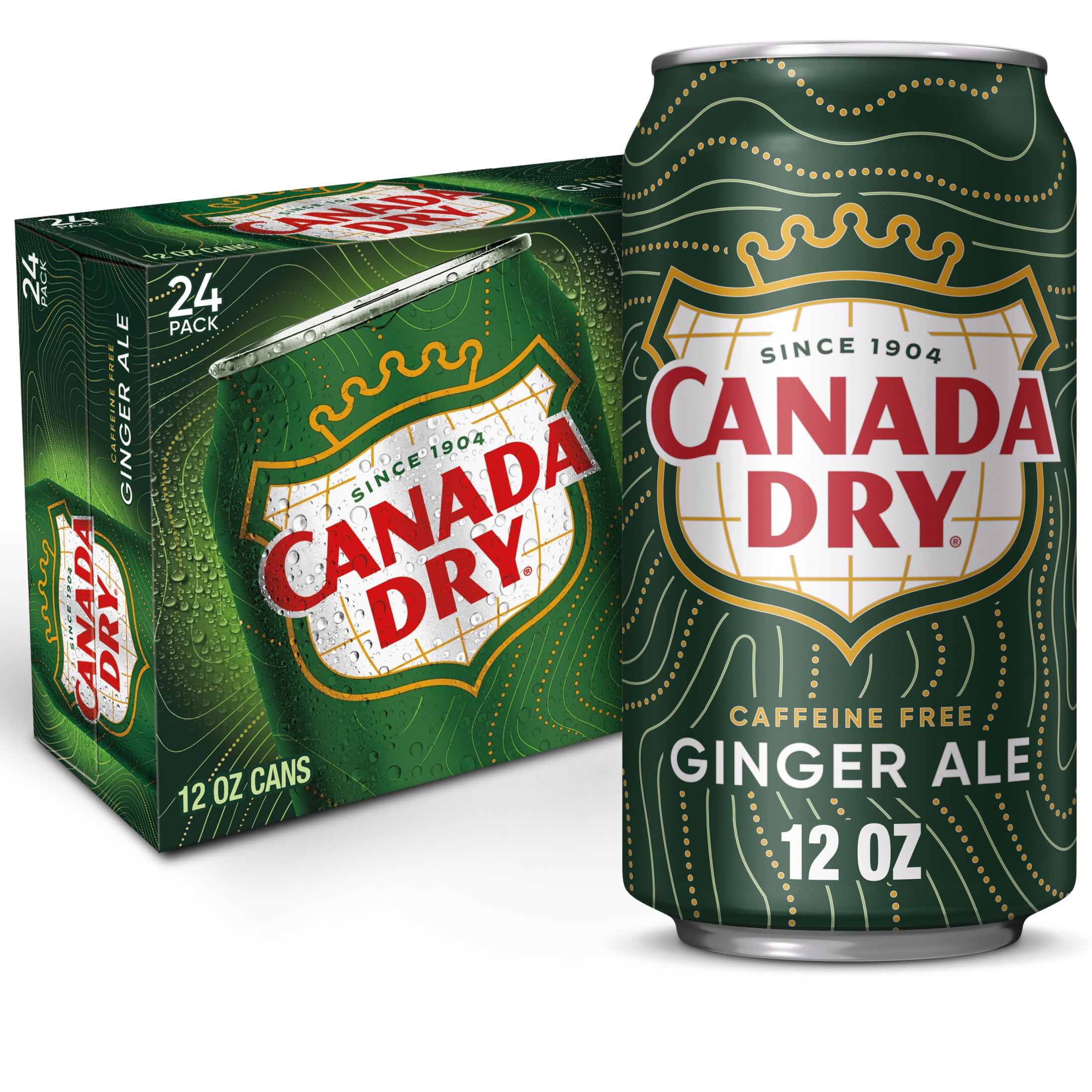 Canada Dry Ginger Ale Soda Pop, Caffeine Free, 12 fl oz, 24 Pack Cans
