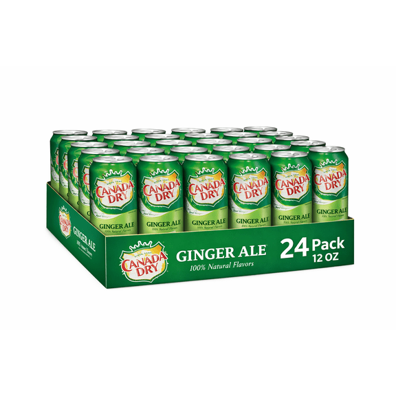 Canada Dry Ginger Ale Soda, 12 fl oz Cans, 24 Pack Refreshing Ginger Flavored Soft Drink