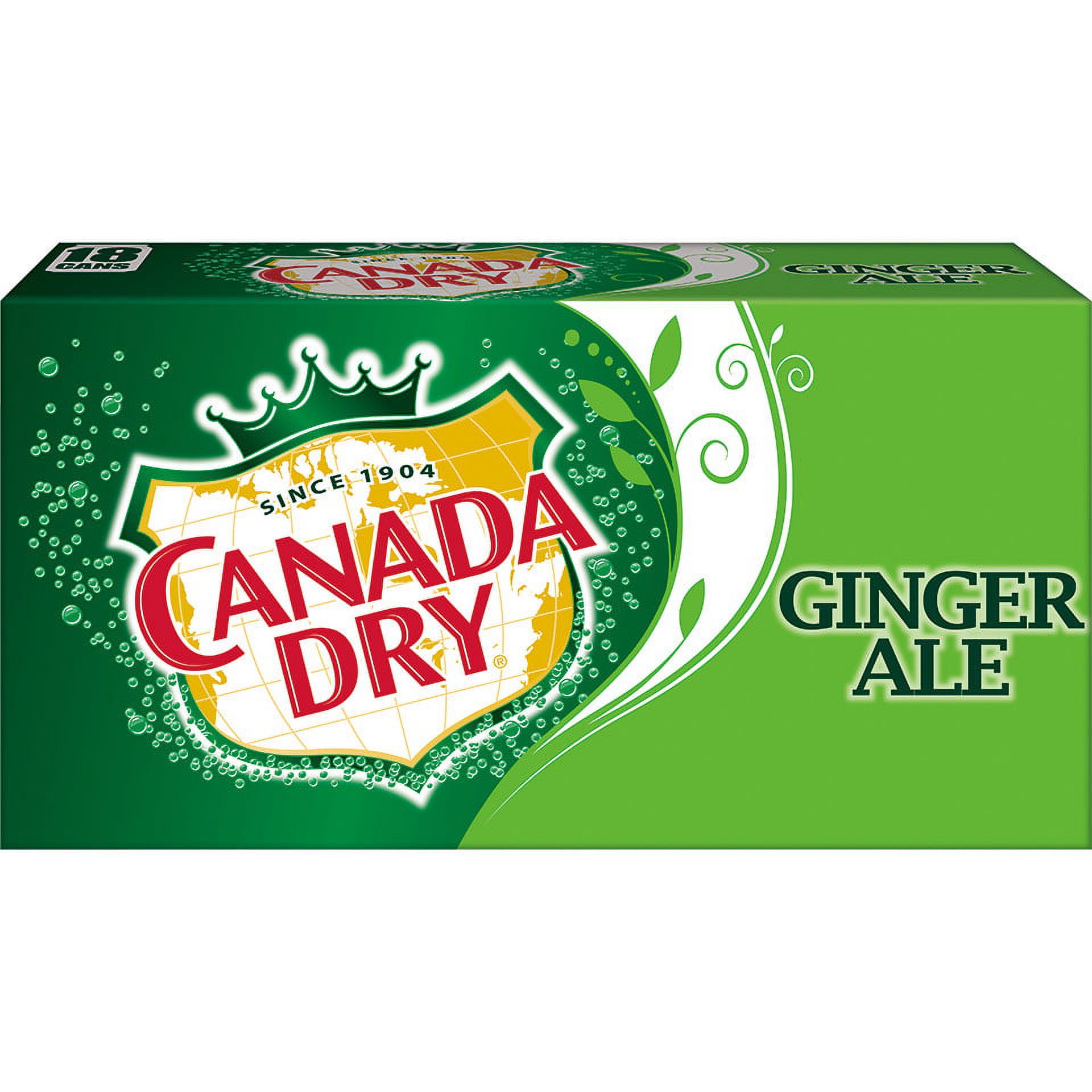 Canada Dry Ginger Ale Soda, 12 fl oz cans, 18 pack