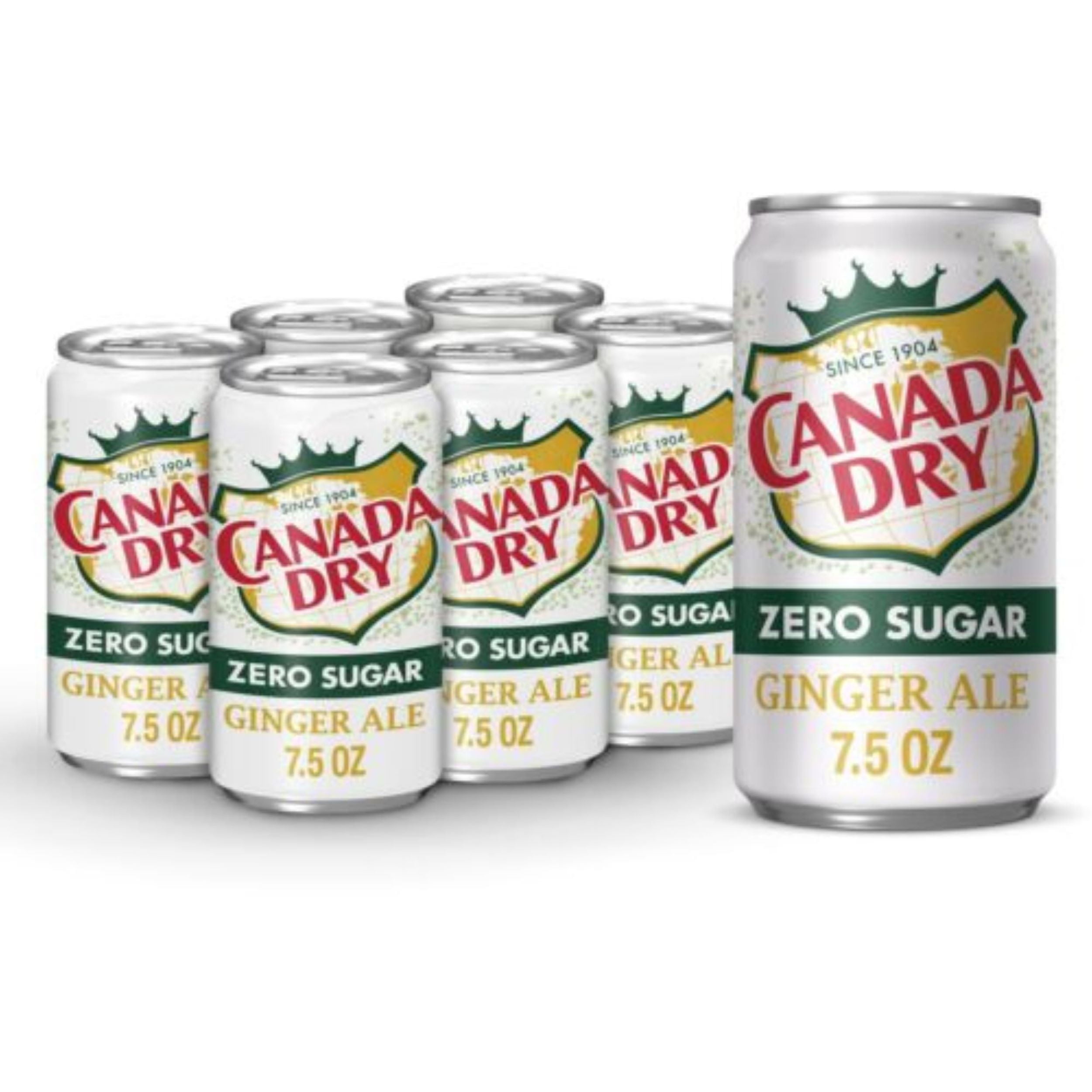 Canada Dry Ginger Ale Zero Sugar Soda 7.5oz Cans, Quantity of 24