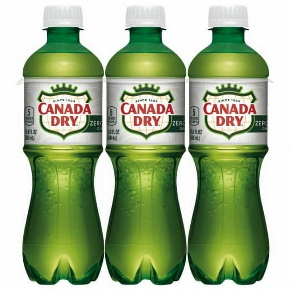 Canada Dry Ginger Ale Zero Sugar Soda Bottles - 16.9 fl oz - 6 pk