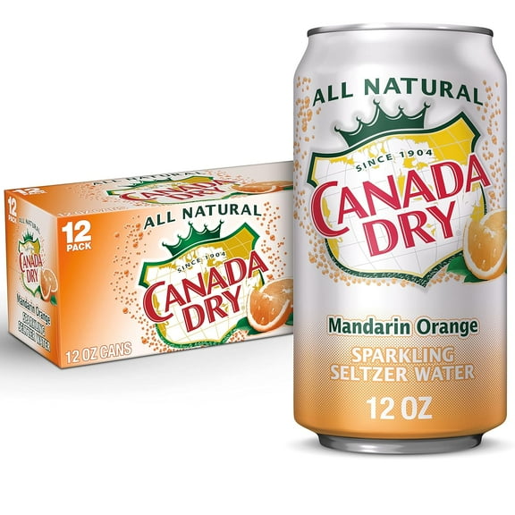 Canada Dry Mandarin Orange Sparkling Seltzer Water, 12 fl oz cans, 12-Pack