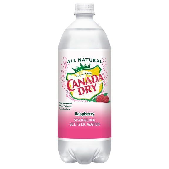 Canada Dry Raspberry Sparkling Seltzer Water, 1 L bottle