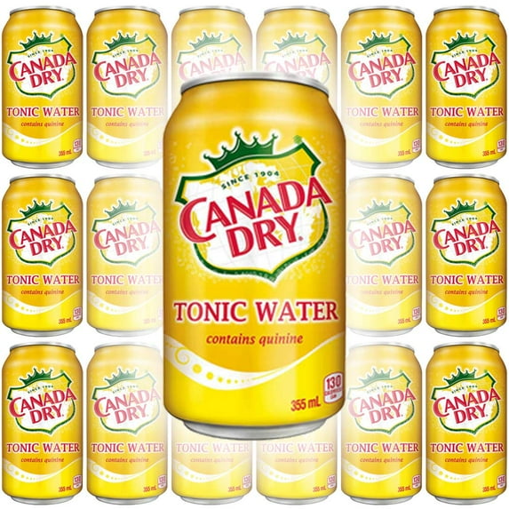 Canada Dry Tonic Water, 12oz Can (Pack of 18, Total of 216 Oz), All Natural Family Pack Drinks