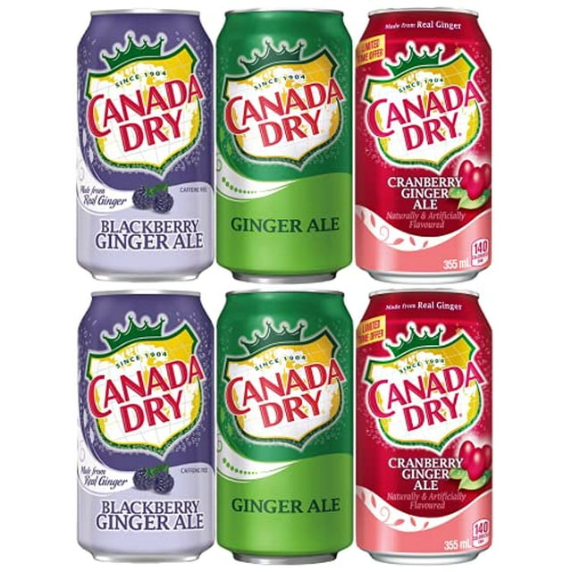 Canada Dry Variety Pack, 12oz Cans, Pack of 6