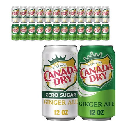 Canada Dry Variety Soda, 2 flavors, 12 Canada Dry Caffeine Free Ginger Ale Soda, 12 Canada Dry Zero Sugar Ginger Ale Soda, 12 Fl Oz