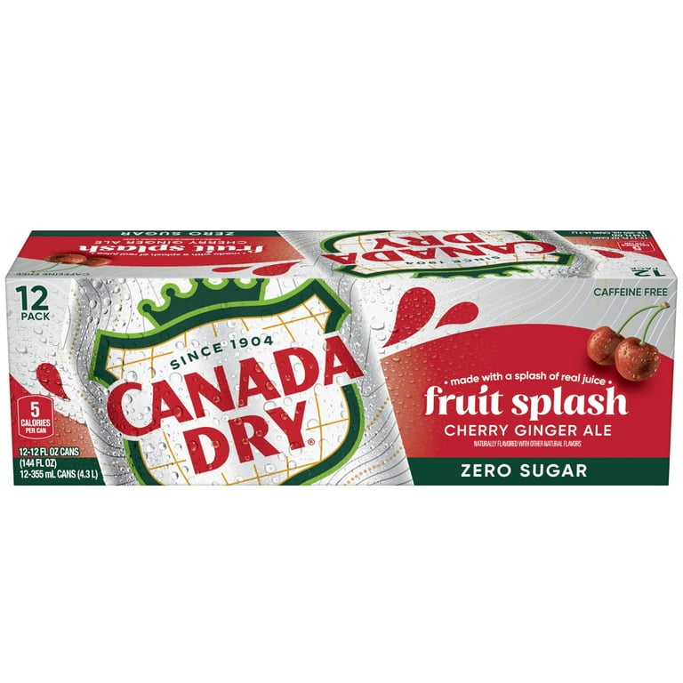 Canada Dry Cherry Gingerale 12oz Pack of 12, Caffeine-Free