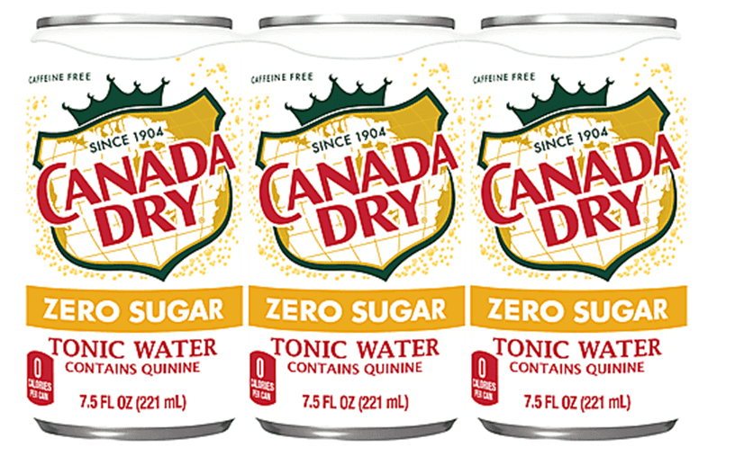 Canada Dry Zero Sugar Tonic Water, Mini Cans 7.5oz, Pack of 24